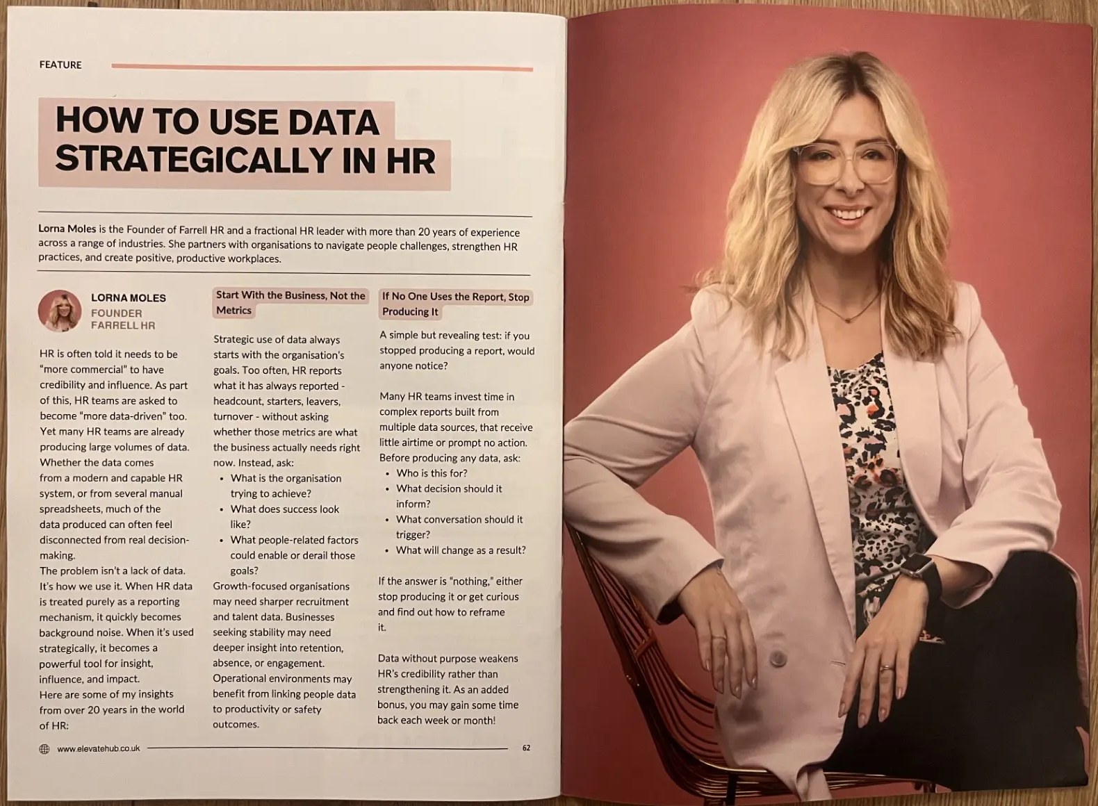 Lorna’s article as printed in ELEVATE MAGAZINE
